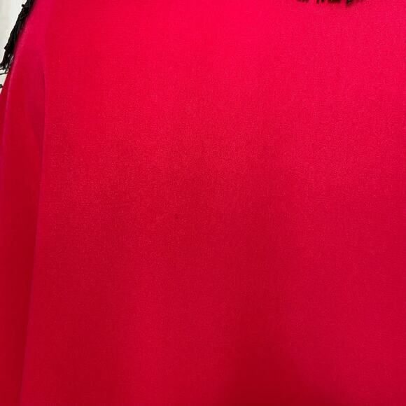 Torrid Lace Inset Top Red Black Short Sleeve Flowy Business Preppy Size 2X - Picture 9 of 11